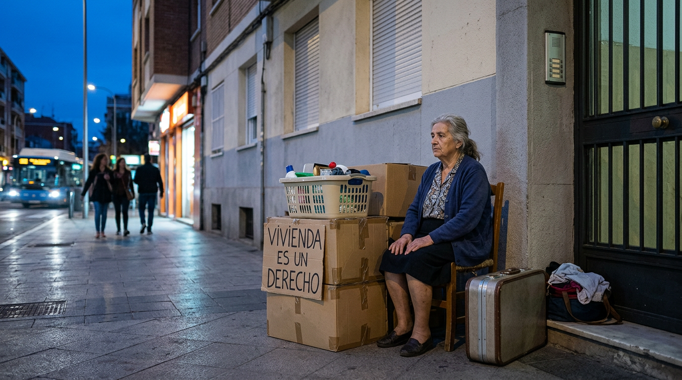 87-årig kvinna vräkt i Madrid efter års tvist