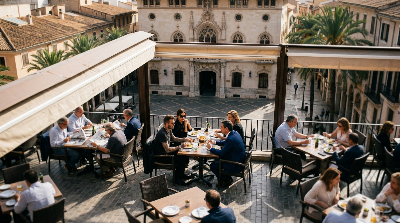 Beckhams på Palma-lunch med borgmästaren