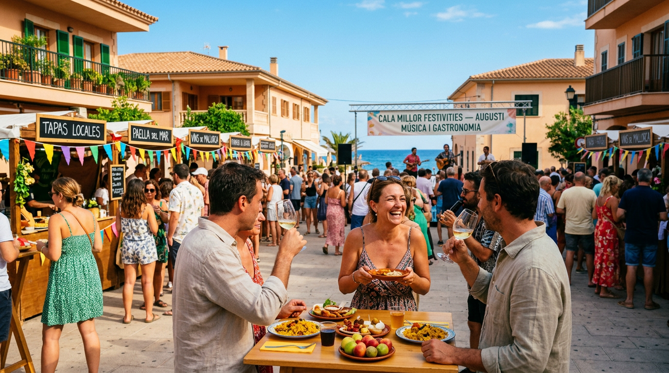 Cala Millor augusti: Festival och matglädje vid kusten