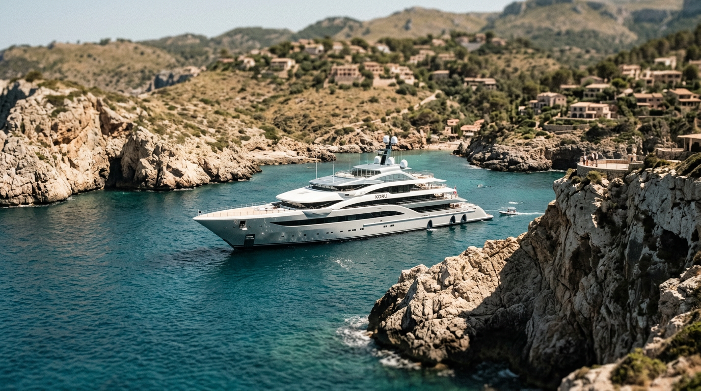 Deya: Megayacht anlöper Mallorcas kust med miljardär ombord