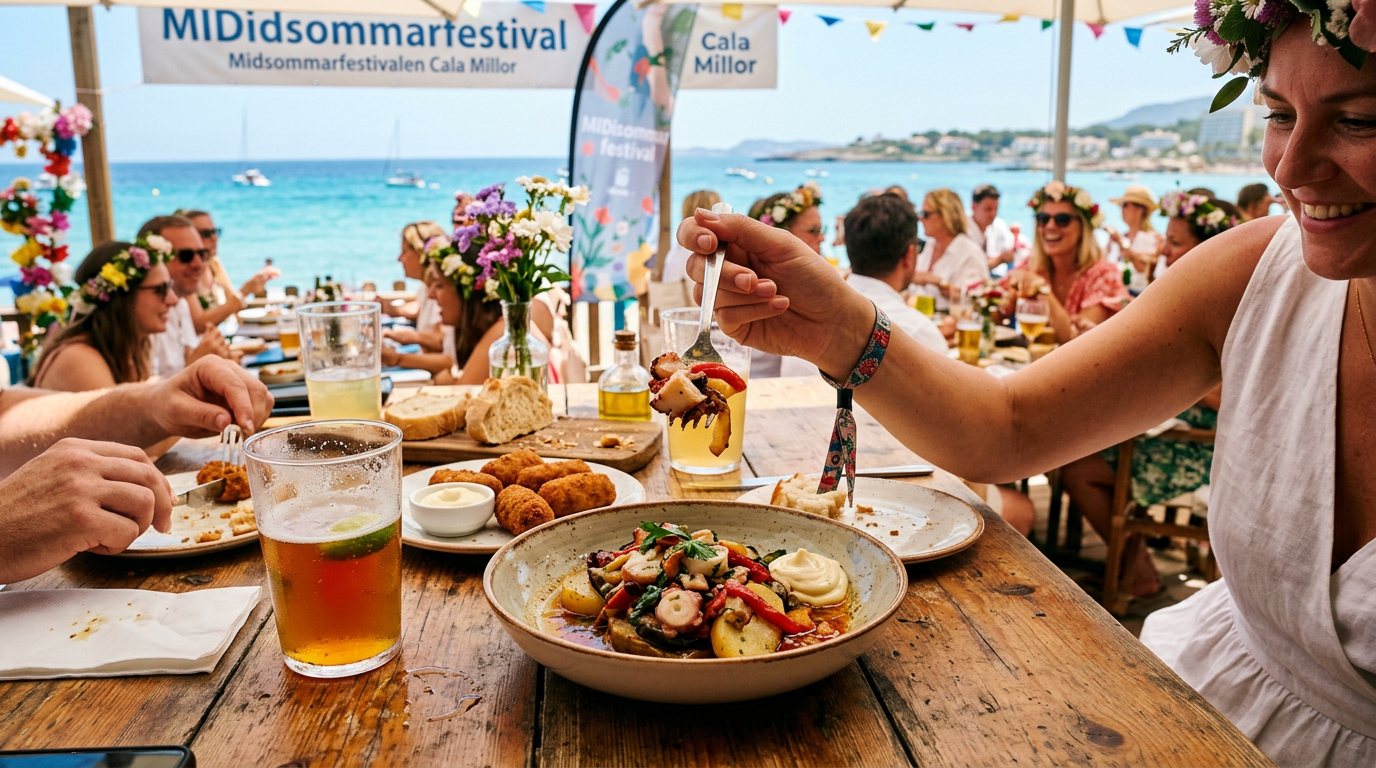 Cala Millor under midsommar: Festival med toner och smaker