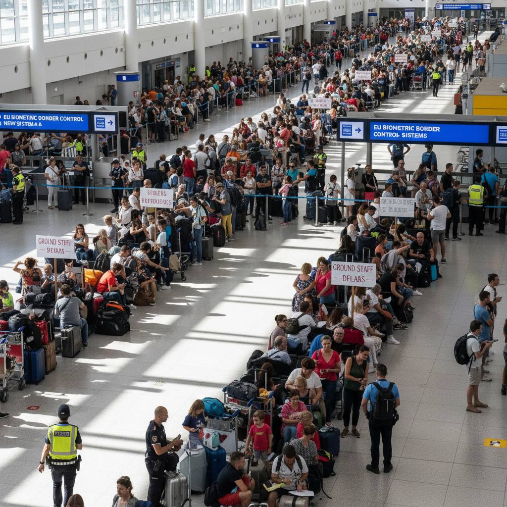 Kaos på Palma flygplats – strejk och EU:s nya gränskontroll drabbar sommarsemestern