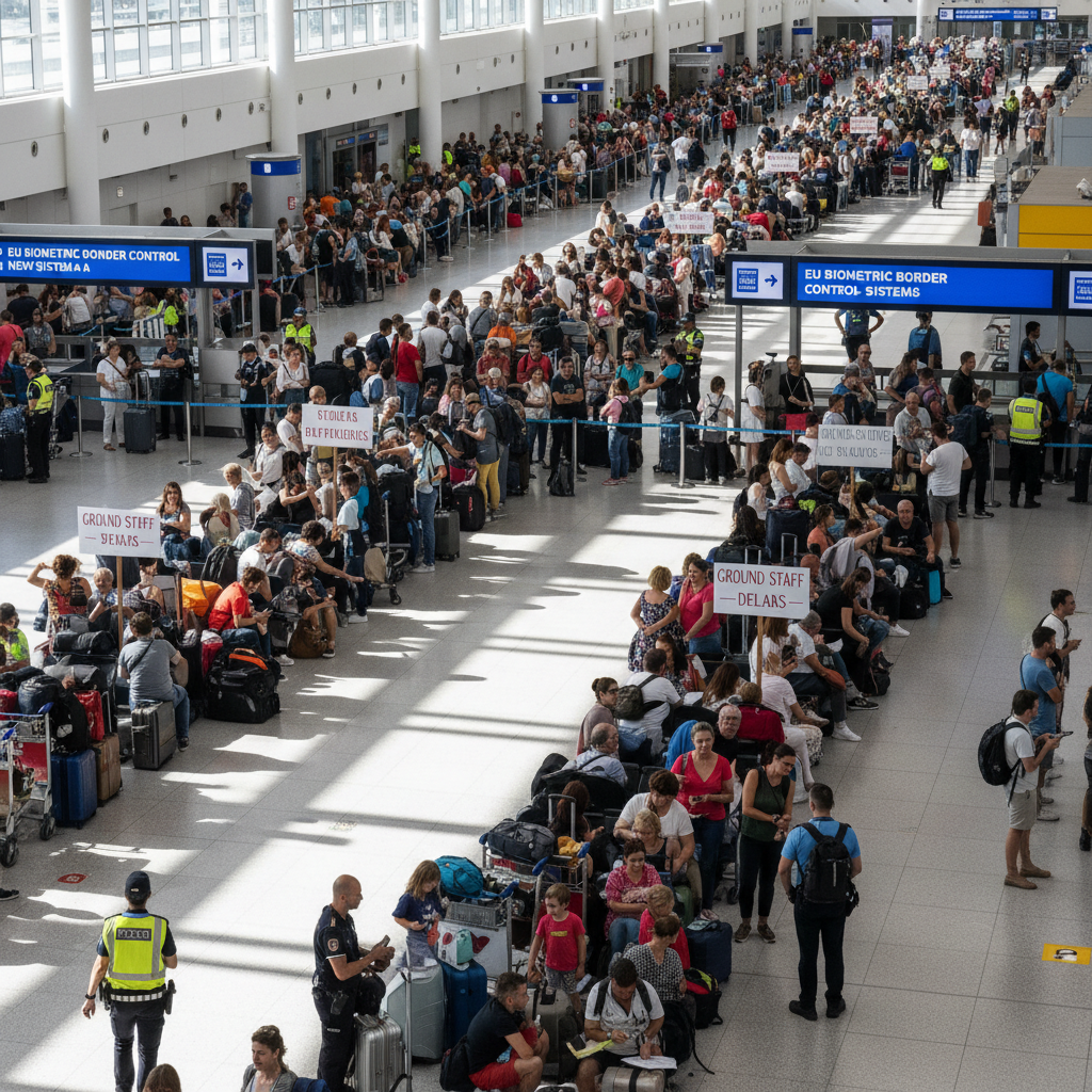 Kaos på Palma flygplats – strejk och EU:s nya gränskontroll drabbar sommarsemestern