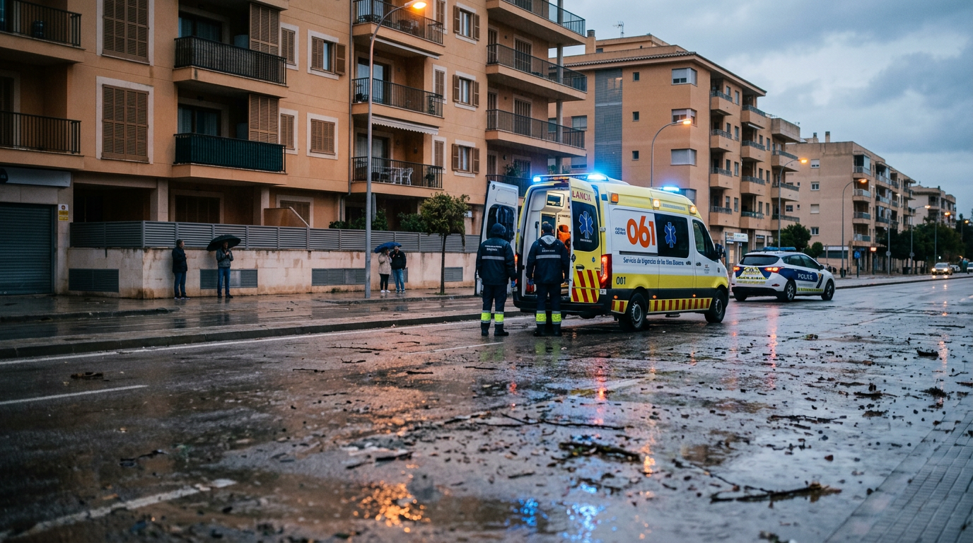 Kvinna omkom under kraftiga regn i Palma