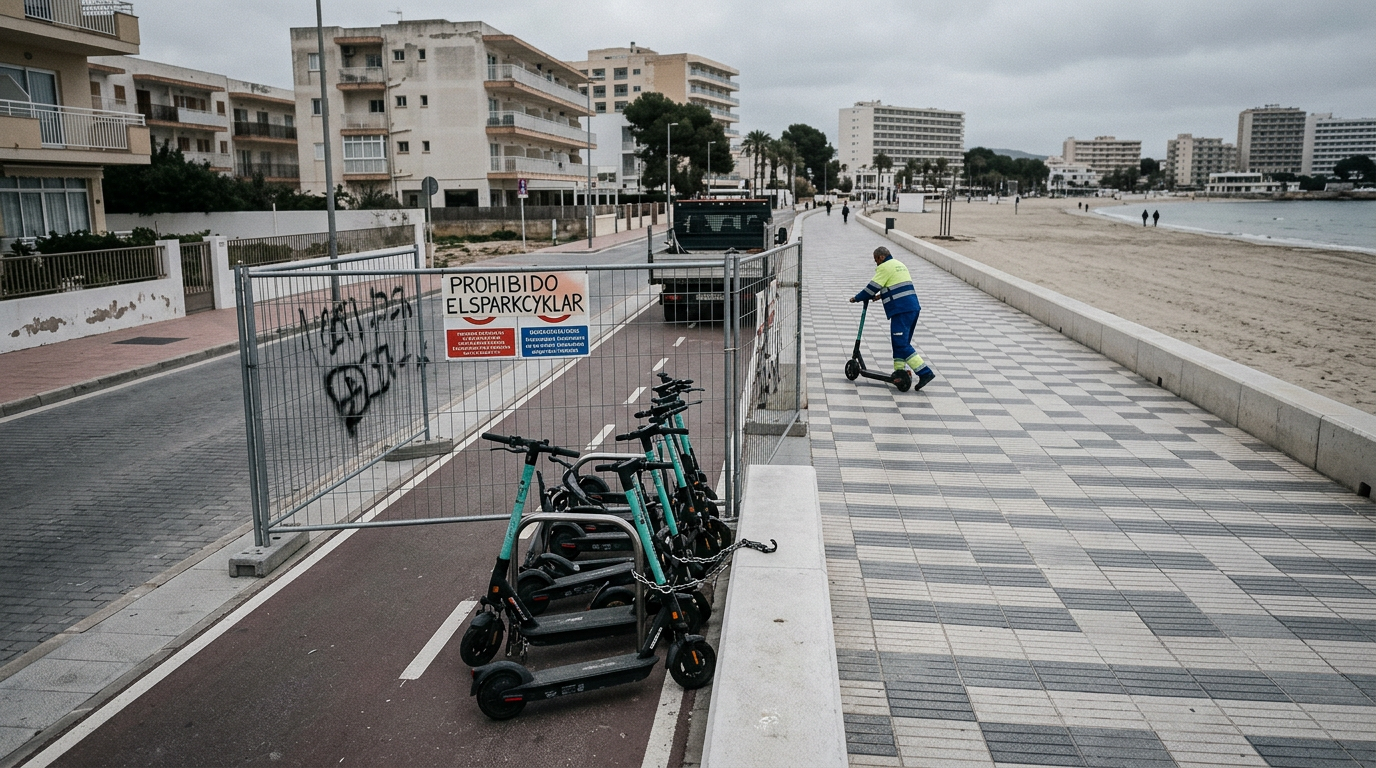 Magaluf förbjuder elsparkcyklar längs stranden i höst