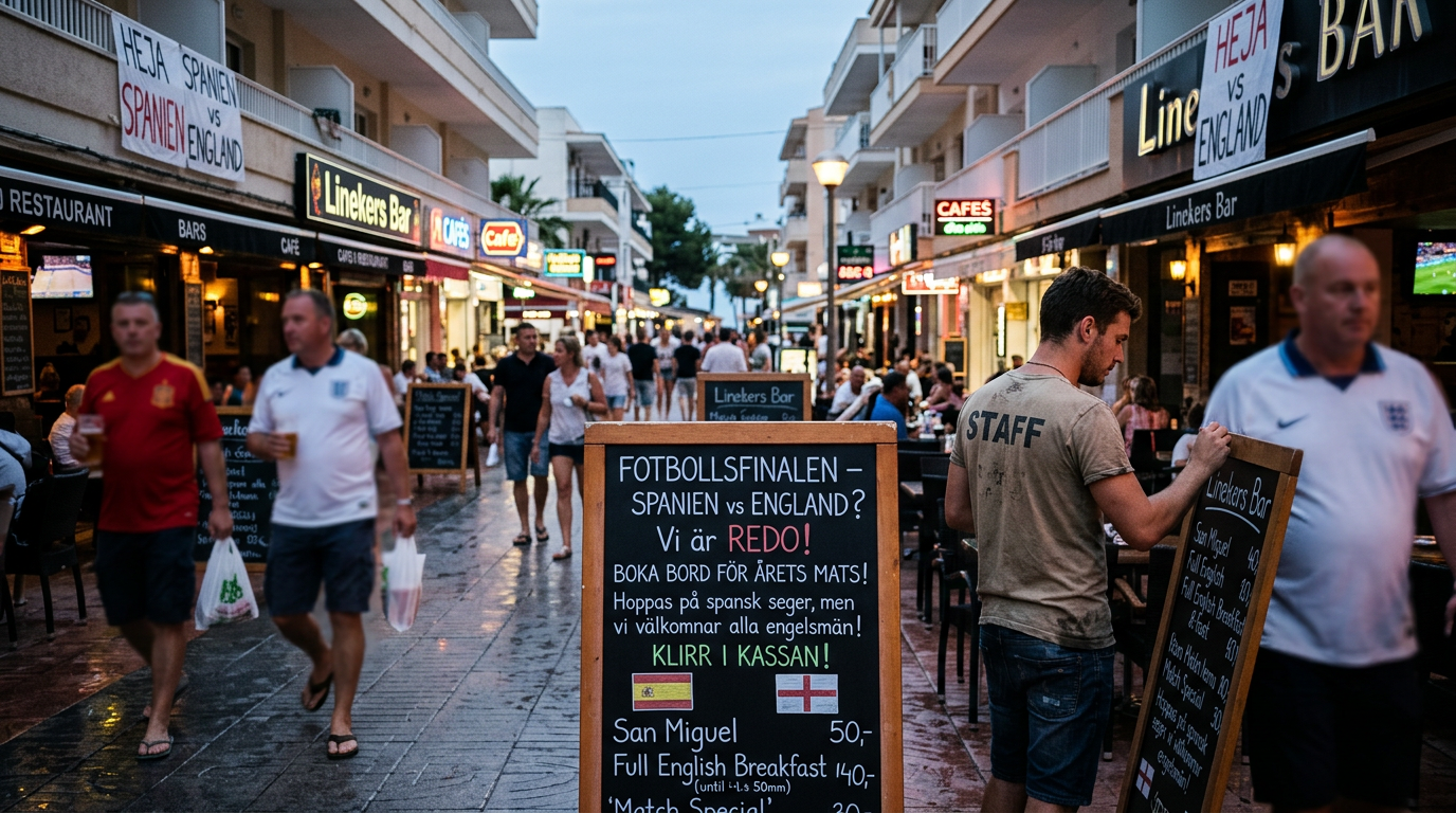 Magaluf hoppas på final mellan Spanien och England ger klirr