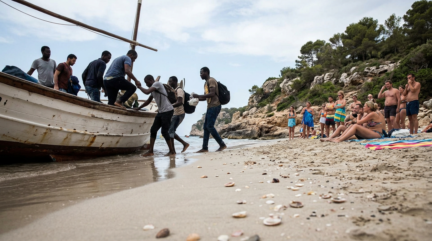 Migrantbåt anlände till Mallorcas strand mitt på dagen