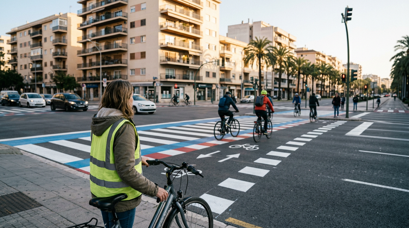Nytt inslag förbättrar trafiksäkerheten – ”Zebralösning” för cyklister i Palma