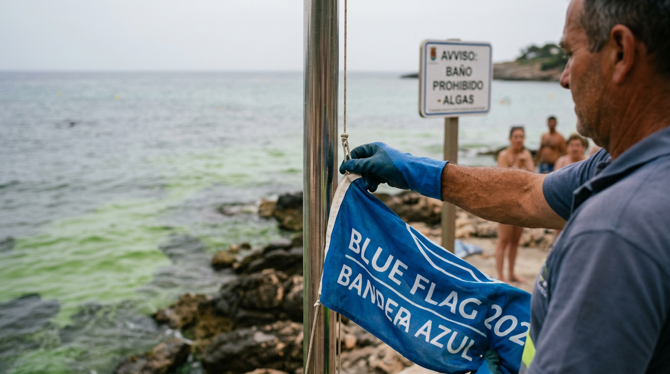 Överraskning i Cala Ratjada: Blå flagg dras in – algblomning slår till!