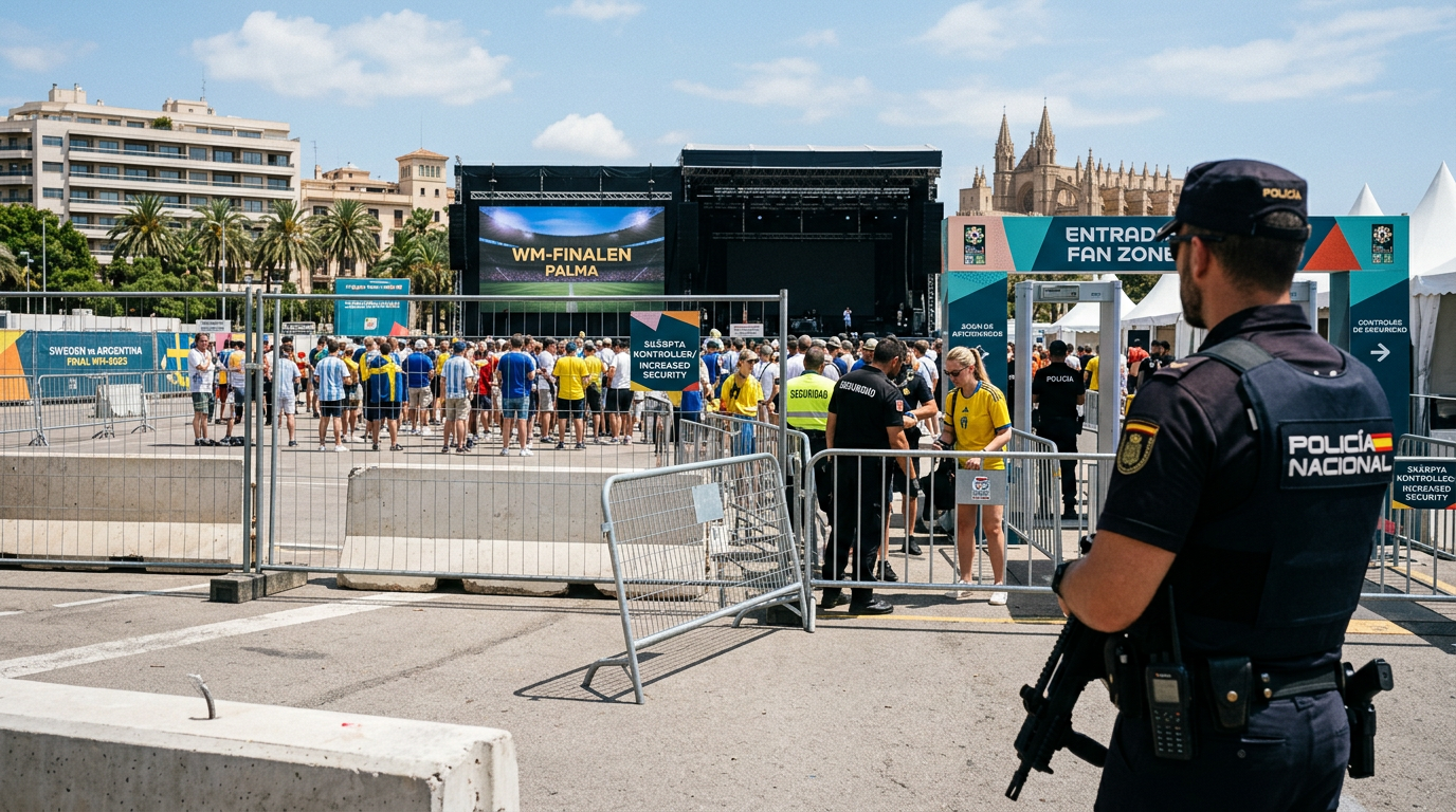 Palma beredda för VM-finalen – skärpta kontroller väntas
