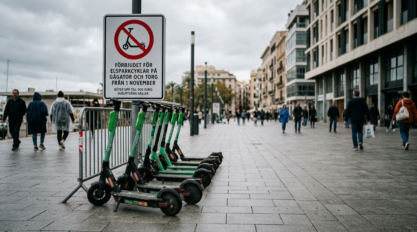 Palma förbjuder elsparkcyklar på gågator från november