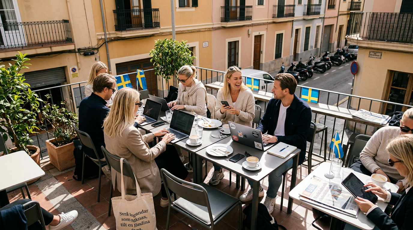 Palma fylls av svenska profiler som flyr höstmörkret