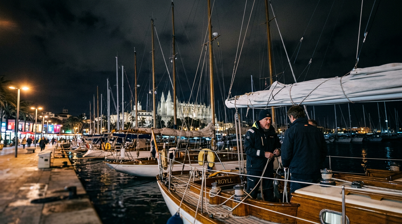 Palma: Griff Rhys Jones tävlar i klassisk yachtregatta