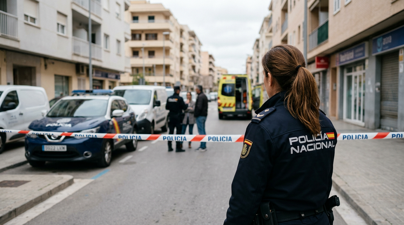 Palma skakas av knivattack när polis jagar gärningsman