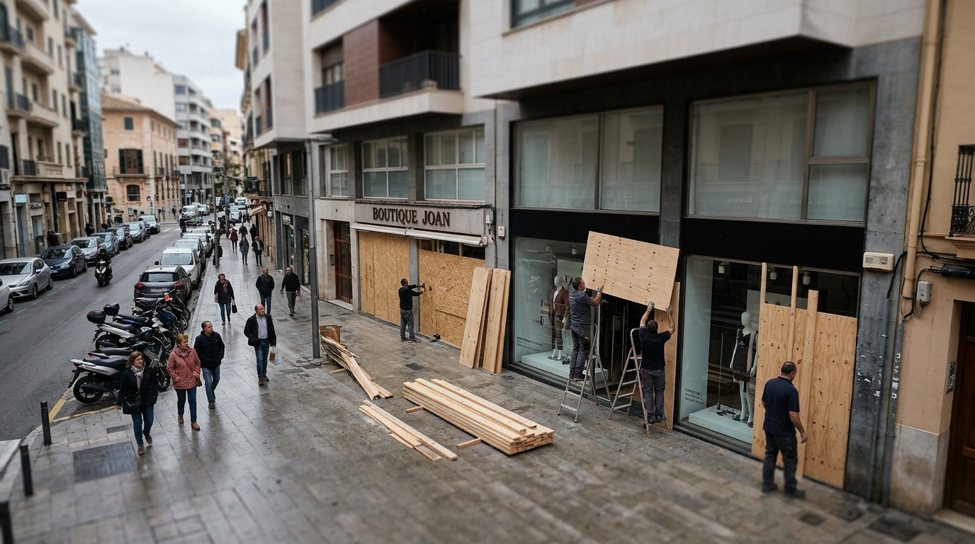 Palma skakas av oro när butiker barrikaderas inför protester