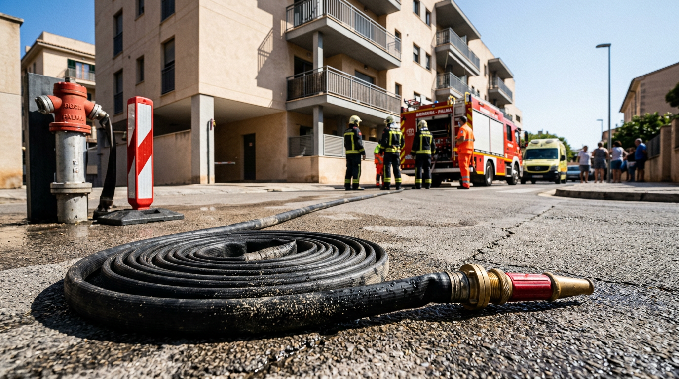 Palma tvingades utrymma bostadshus efter plötslig brand