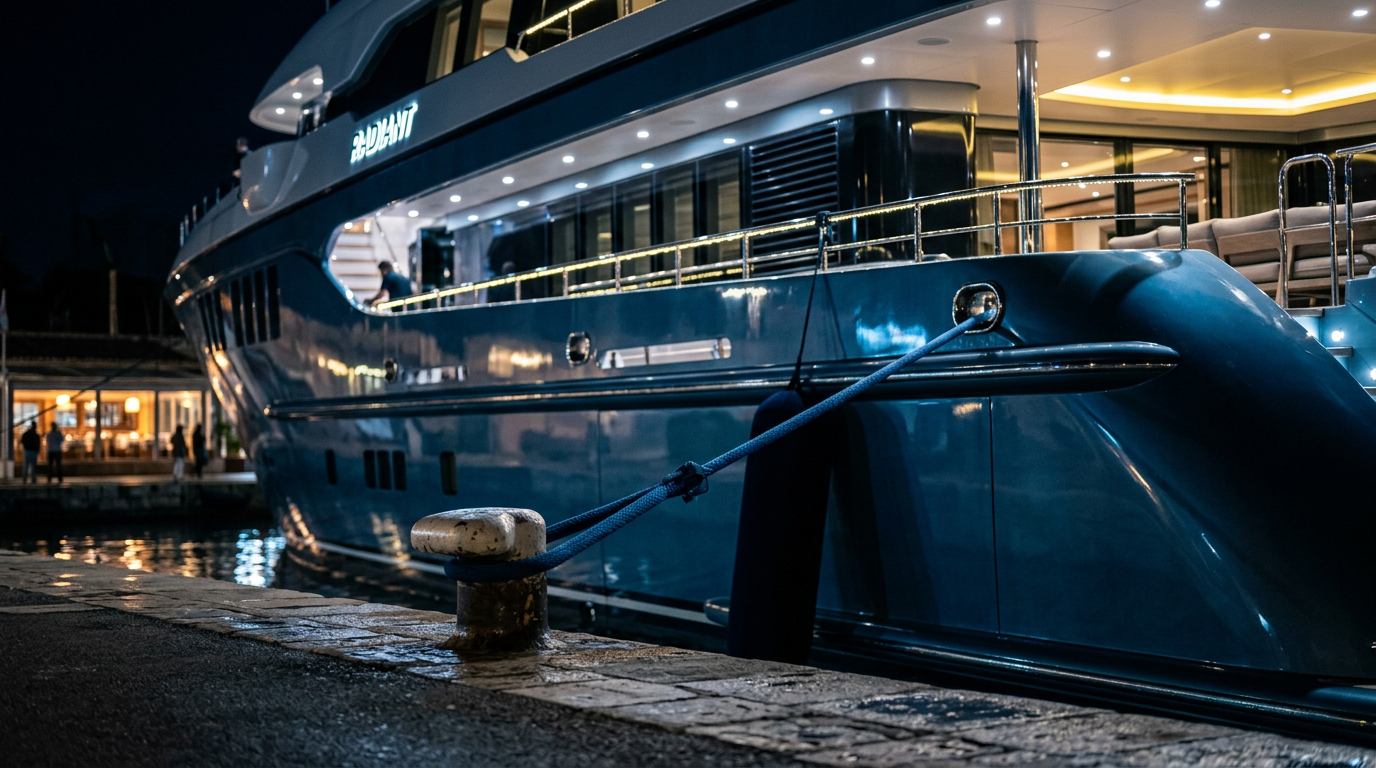 Palma välkomnar lyxyacht med tre pooler och bio ombord