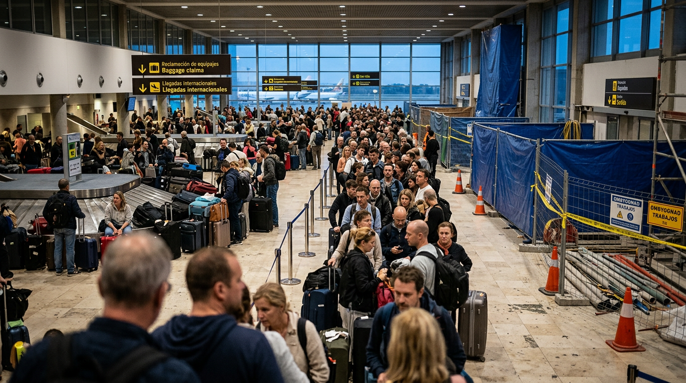 Palmas flygplats möter stark kritik efter stora problem