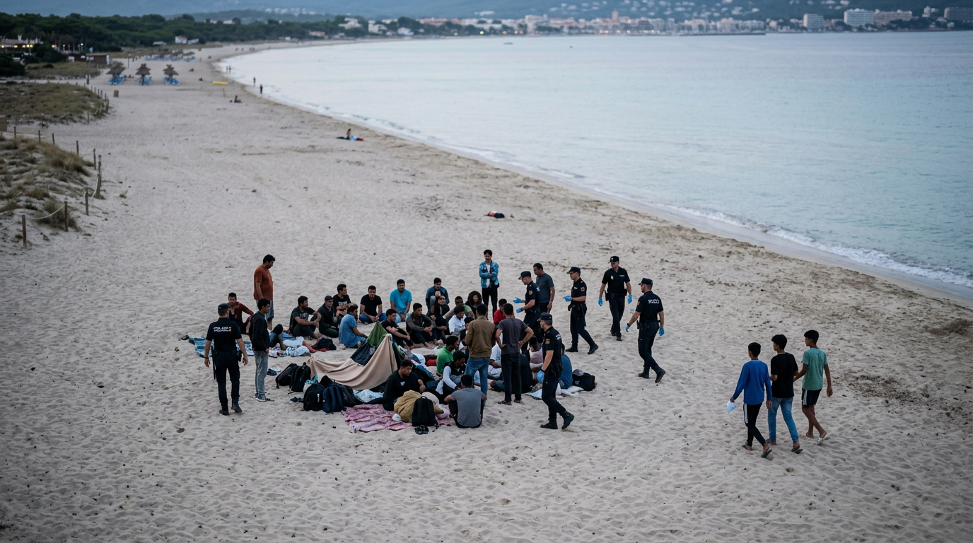 Polis använde gummikulor mot migranter på strand