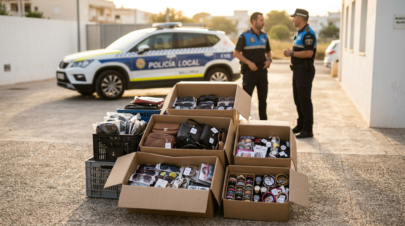 Polis beslagtog hundratals illegala gatuförsäljningsvaror