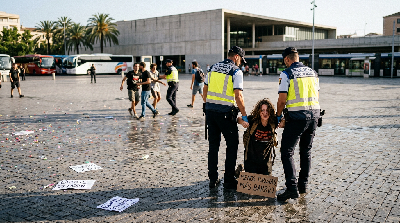 Polis ingriper mot turistfientliga protester i Palma