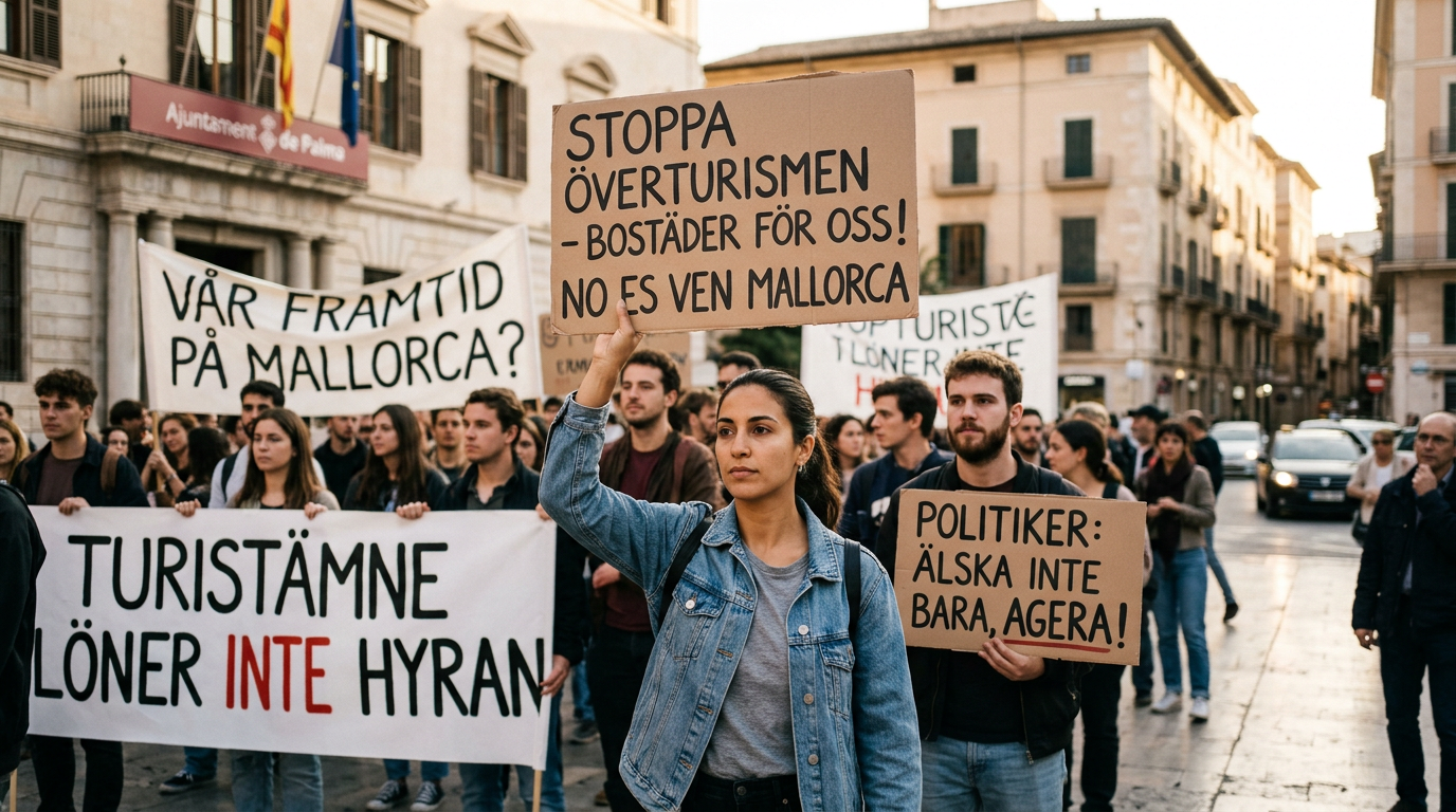 Protest mot överturism och hyreshöjningar på Mallorca