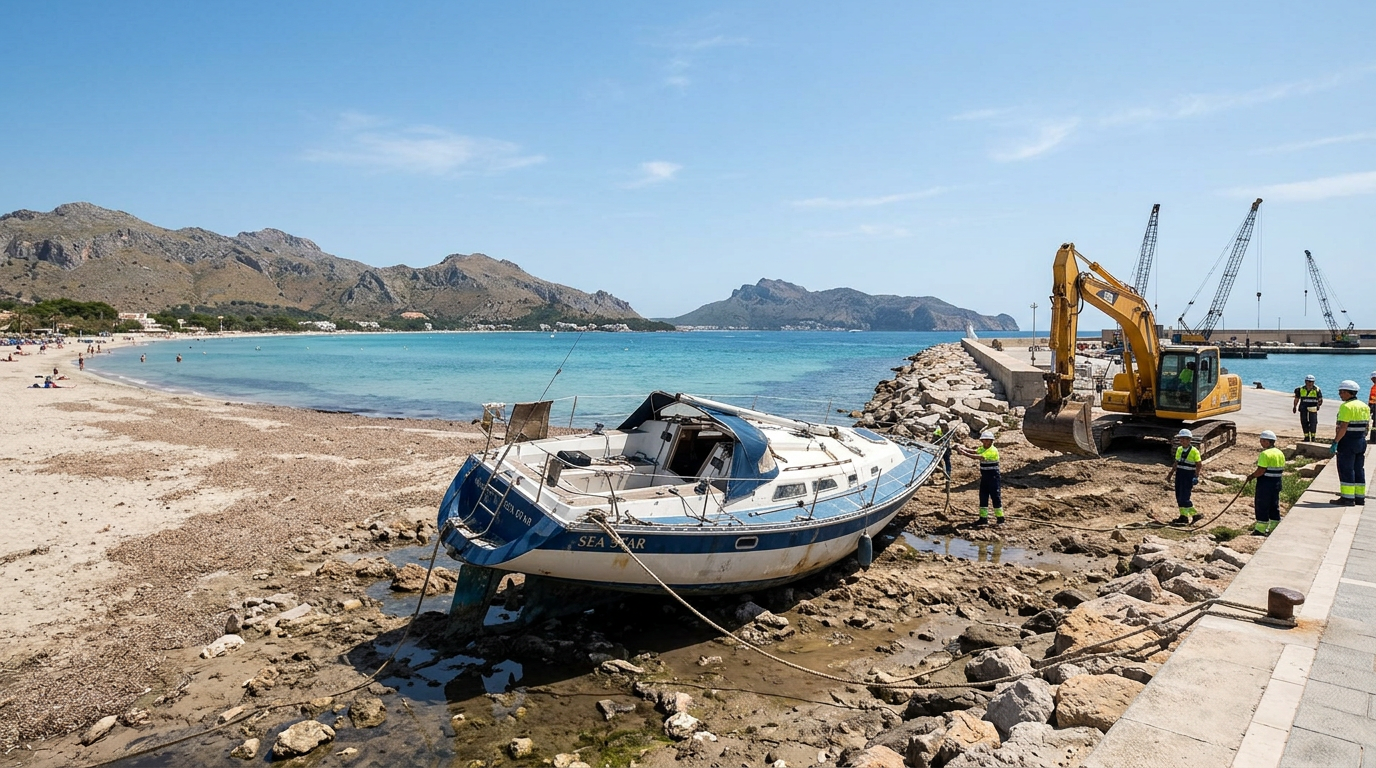 Puerto Pollensa betalar 26 000 euro för strandad båt