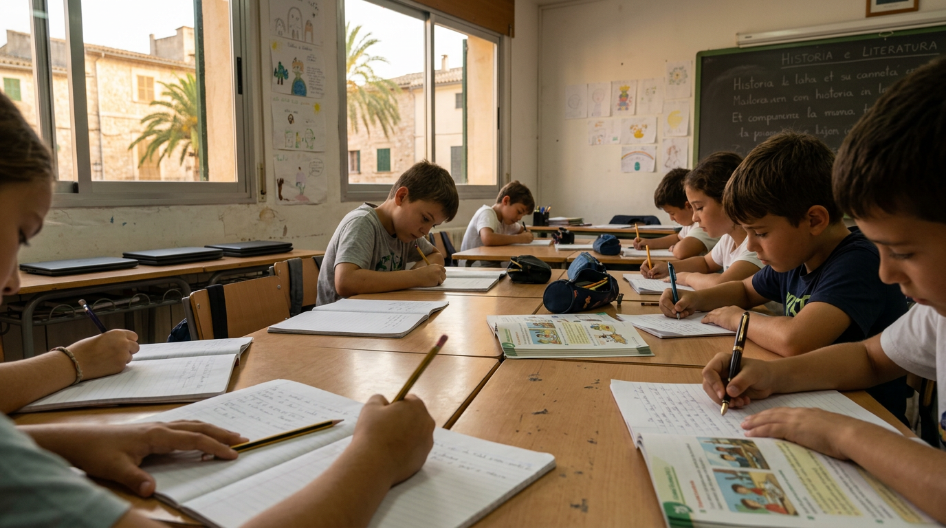 Skolor på Mallorca väljer bort skärmar i klassrummen