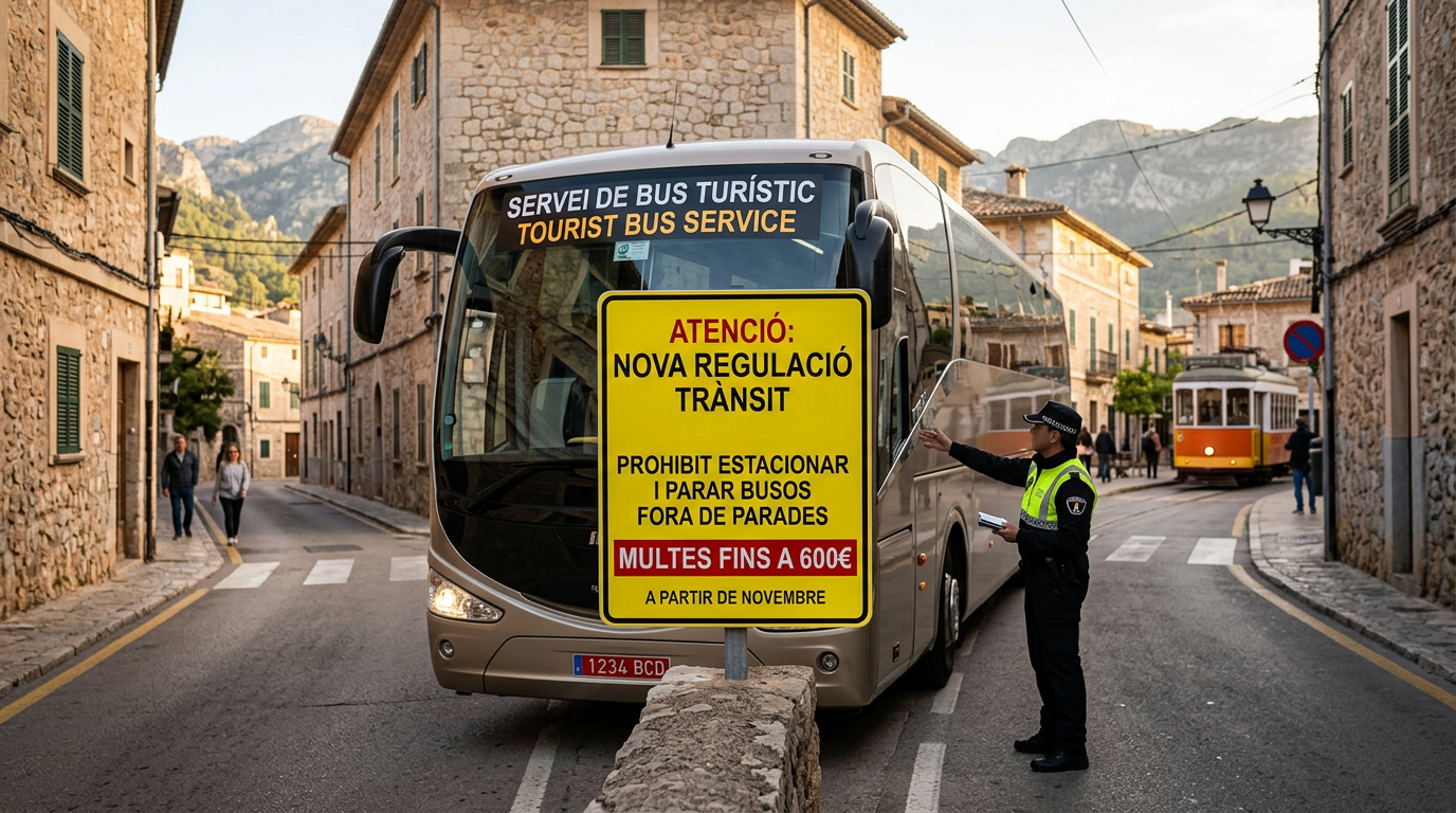 Sóller inför nya dryga böter för turistbussar i byn