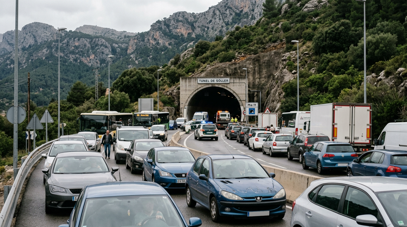 Sóller: Olycka i tunneln skapade trafikkaos på Mallorca