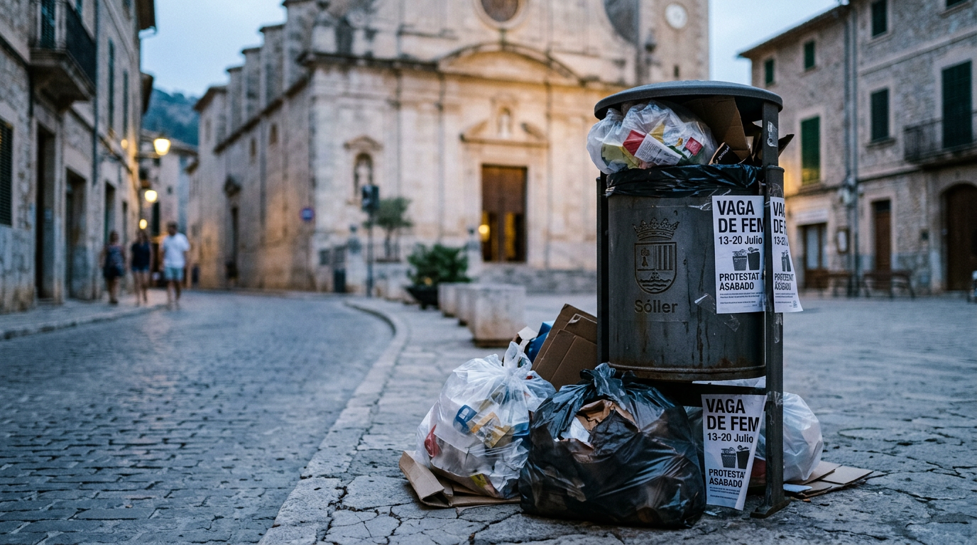 Sóller: Sopstrejk hotar sommaren, protest på lördag