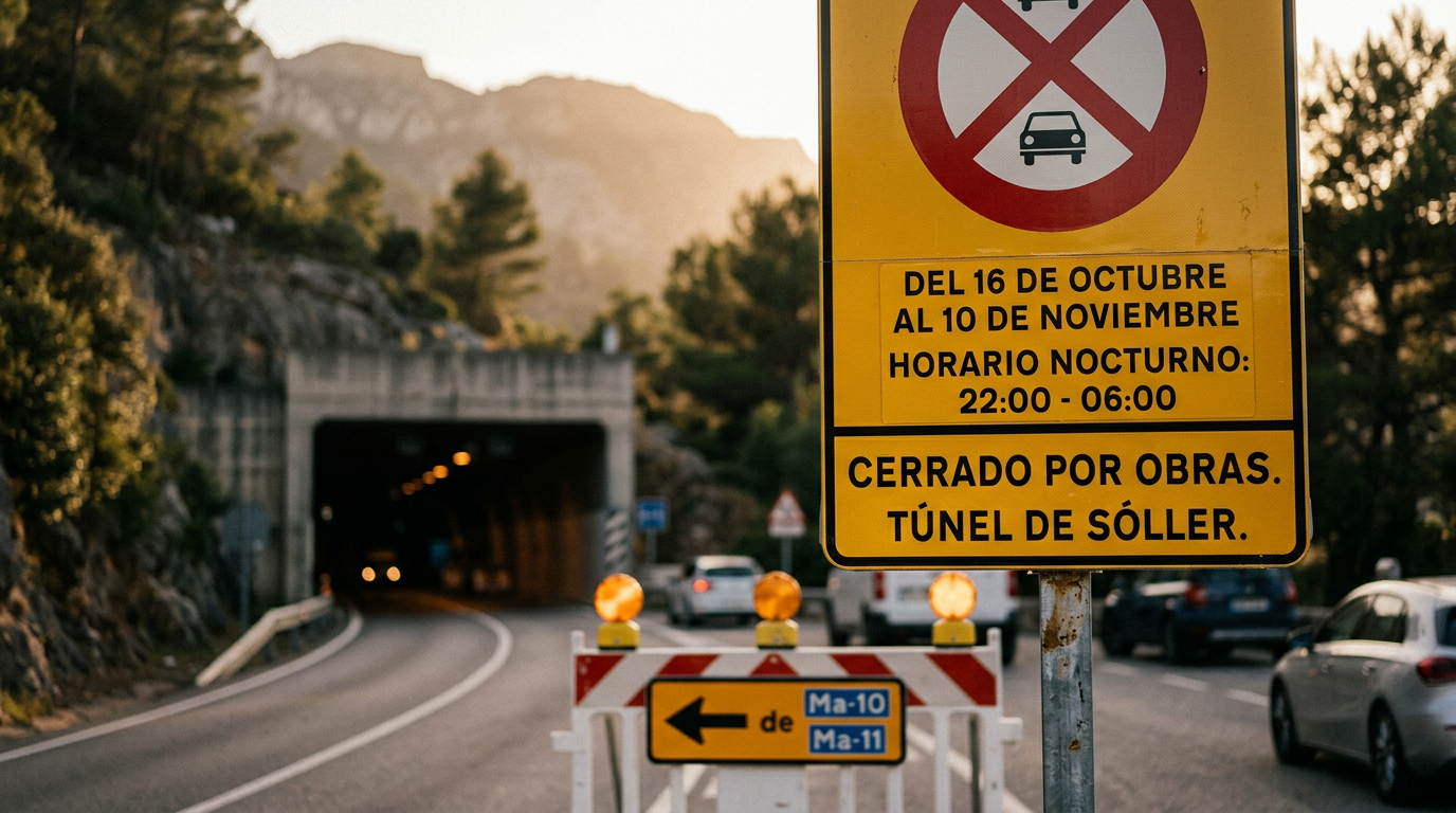 Sóller: Tunneln stängs nattetid för underhållsarbeten