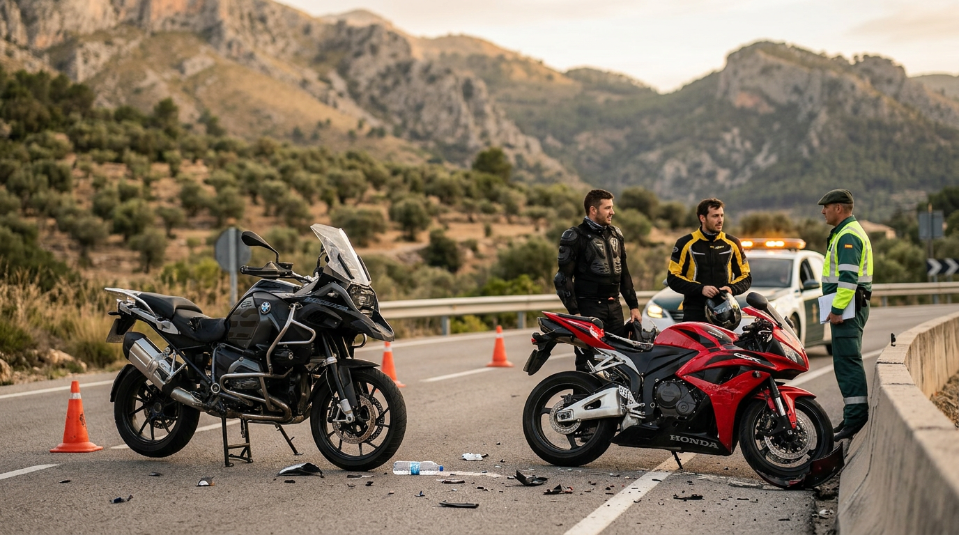 Sóller: Två motorcyklister krockade – oskadda efter smäll