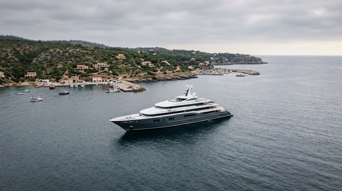 Superyacht Dragonfly sågs nära Mallorcas kust
