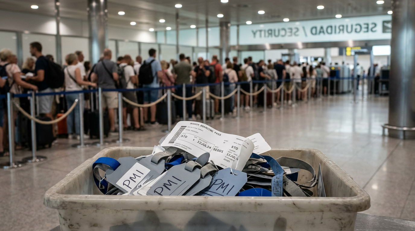 Långa köer vid Palmas flygplats inför helgen