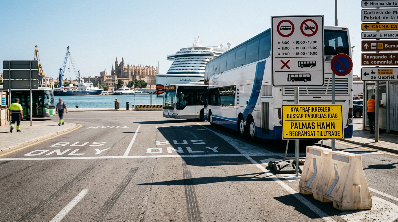 Nya restriktioner för bussar vid Palmas hamn