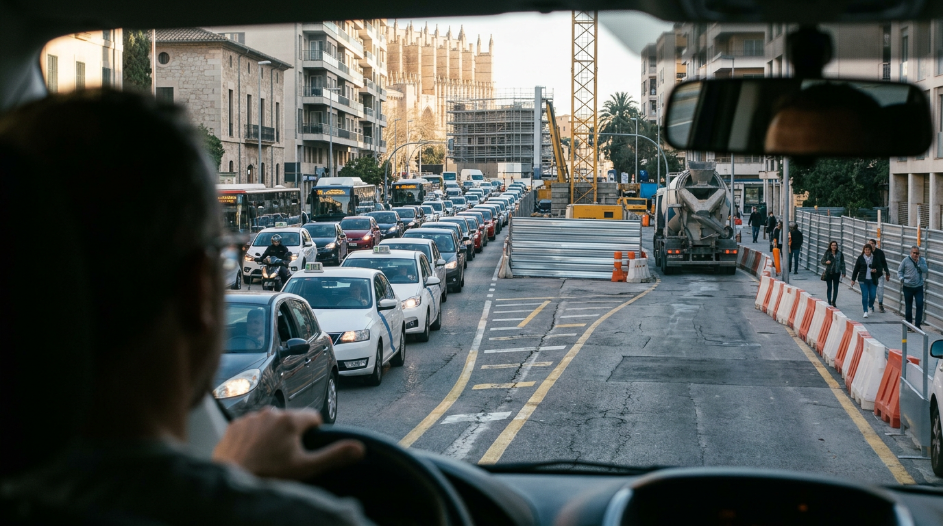 Trafikkaos i Palma: Byggprojekt skapar långa köer dagligen