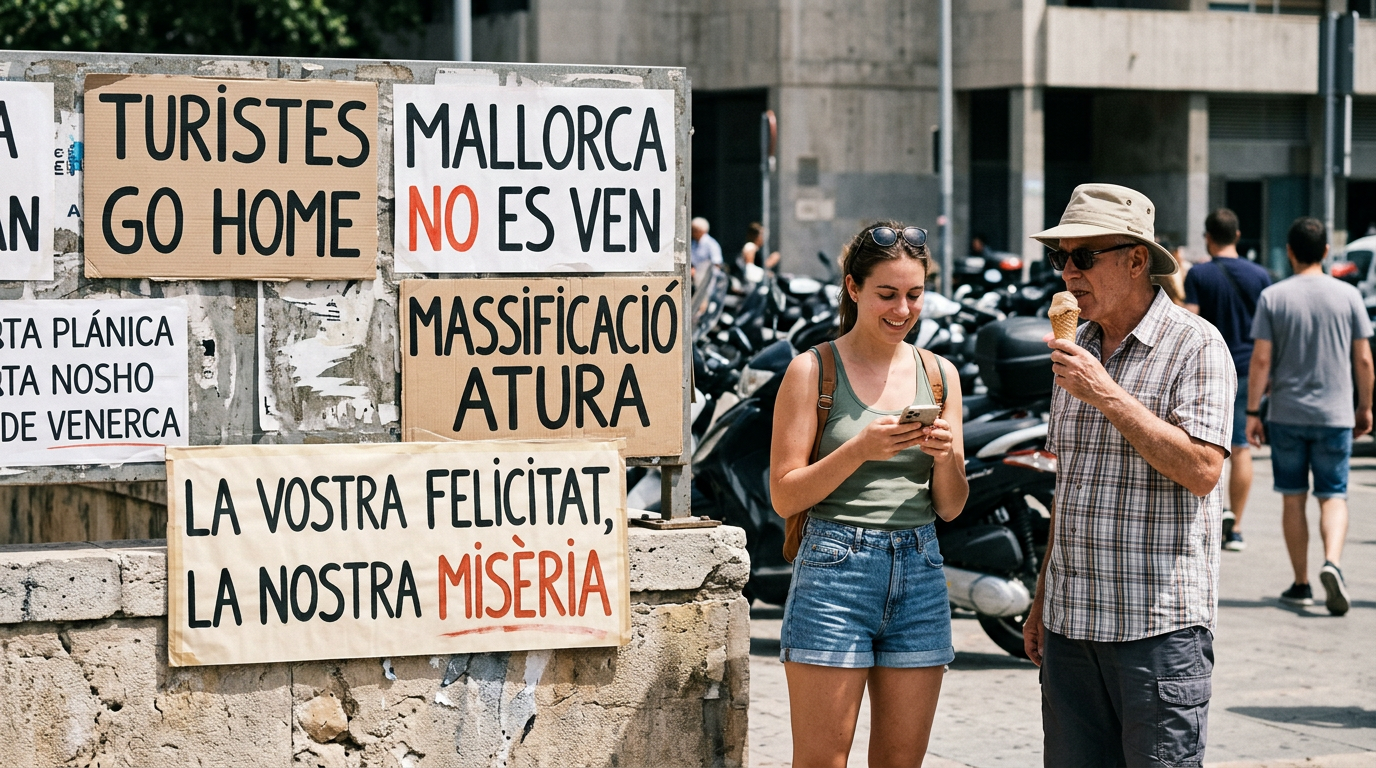 Turister omedvetna om protester mot överturism på Mallorca