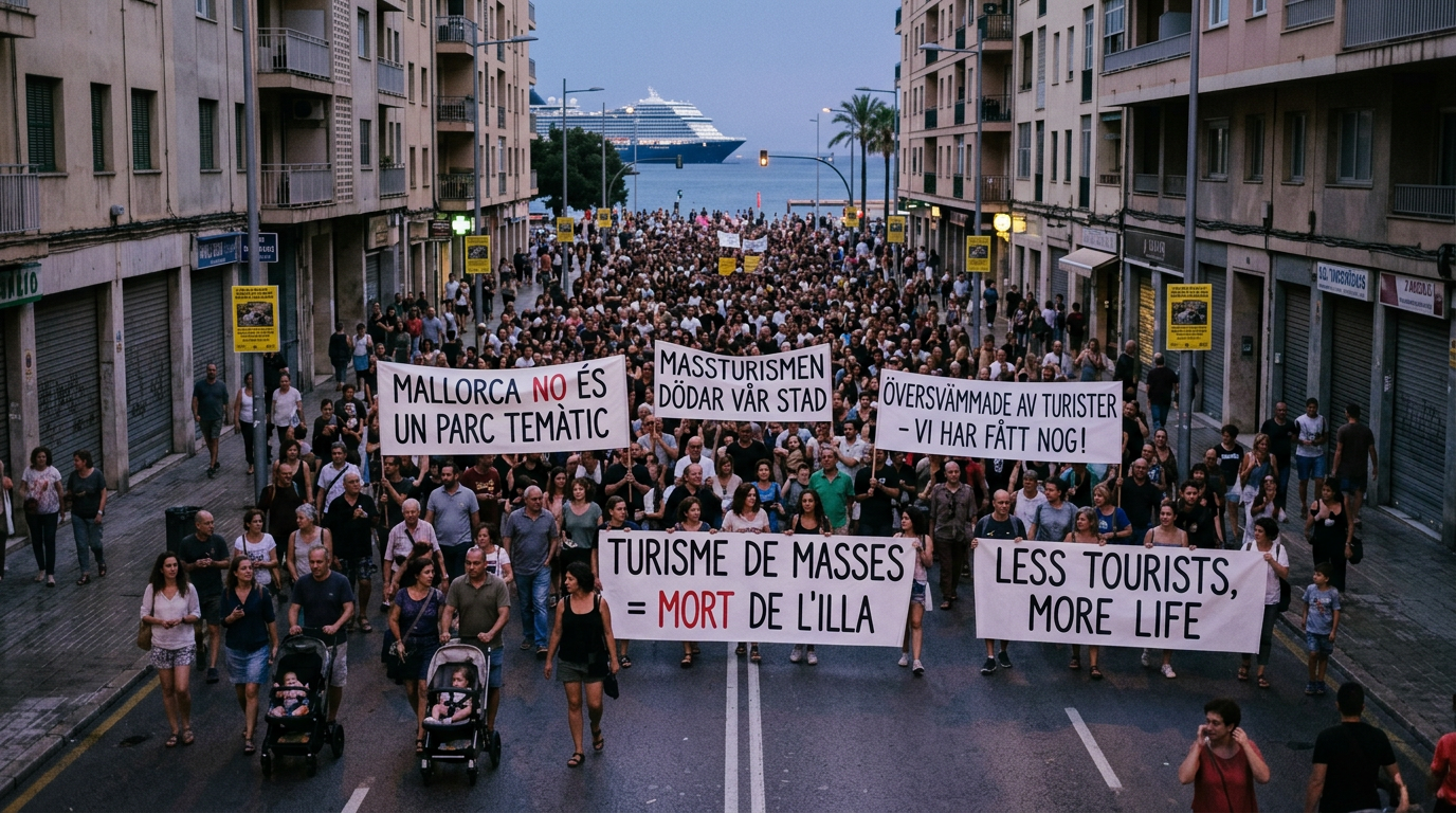 Tusentals demonstrerar mot massturismen: "Mallorca är ingen nöjespark!"