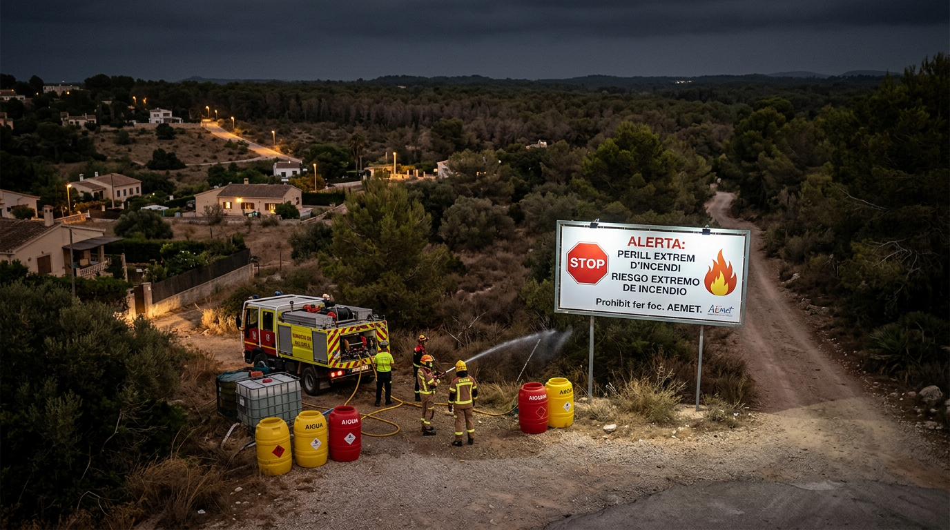 Extrem brandfara på Mallorca och spanska fastlandet