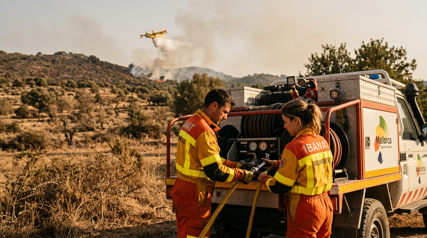 Spanien rustar för skogsbränder i extrem hetta